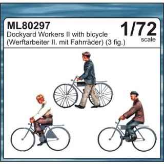 1:72 Werftarbeiter II mit Fahrrädern (3 Figuren)