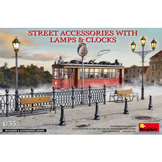 1:35 STREET ACCESSORIES WITH LAMPS &amp; CLOCKS