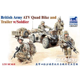 1:35 British Army ATV Quadbike & Trailer / Soldaten