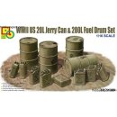 1:16 US 20L Jerry Can &amp; 200L Fuel Drum Set WW2