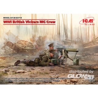 1:35 WWI British Vickers MG Crew(Vickers MG & 2figures)